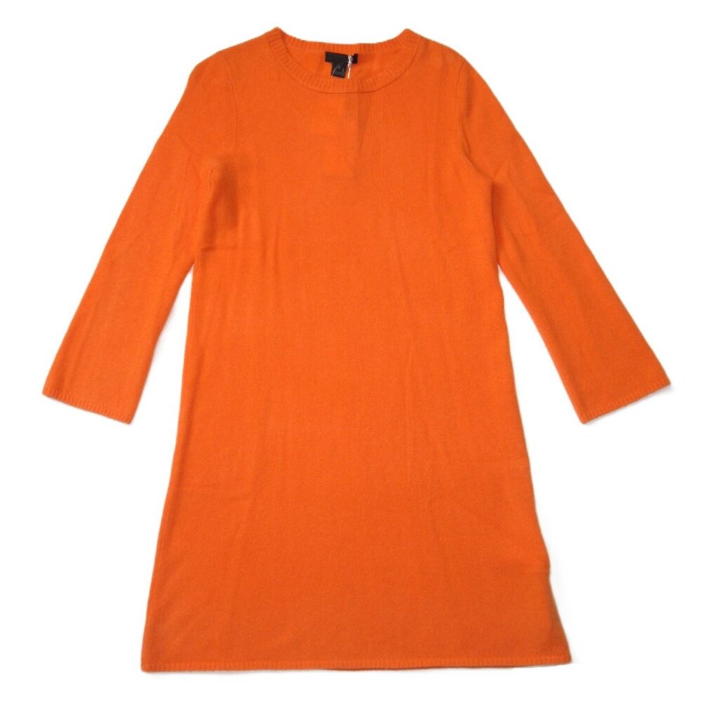 NWT J.Crew Collection Long-sleeve Cashmere Crew Neck Mini in Orange Dress S